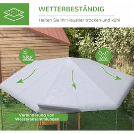 PawHut Freilaufgehege Hühnerstall 400 x 346 x 263 cm aus Stahl, mit Abdeckung, - Silber