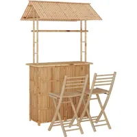VidaXL 3-tlg. Bar-Set Bambus