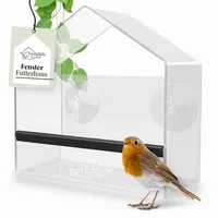 wildlife home Fenster Futterhaus für Vögel I Transparent mit Saugnäpfen I Vogelhaus, Futterspender, Vogelfutterhaus für Meisen, Spatzen & Wildvögel, Birdy