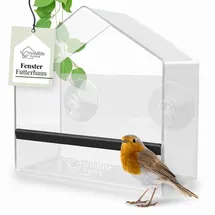 wildlife home Fenster Futterhaus für Vögel I Transparent mit Saugnäpfen I Vogelhaus, Futterspender, Vogelfutterhaus für Meisen, Spatzen & Wildvögel, Birdy