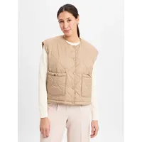 VILA Steppweste mit Druckknopfleiste Modell 'SIBIRIA', Beige, 38