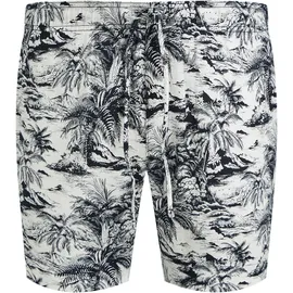 Tommy Hilfiger Big & Tall Chinoshorts "BT-BROOKLYN 7 INCH PRT SHORT-B", Herren, Gr. 46, N-Gr, blau (desert sky), Web, Obermaterial: 100% Leinen, TOMMY HILFIGER BIG & TALL, Hosen Chinoshorts, Große Größen, mit Allover-Druck