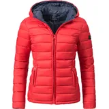 Marikoo Damen, Übergangsjacke leichte Steppjacke kurz mit Kapuze Lucy rot, Gr. S - S