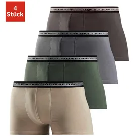 Authentic Underwear Boxershorts unifarben beige/braun/grau/grün L 4er Pack