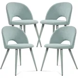 [en.casa] Esszimmerstuhl Karijoki Webstoff Hellgrün 4er Set