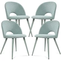 [en.casa] Esszimmerstuhl Karijoki Webstoff Hellgrün 4er Set