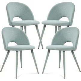[en.casa] Esszimmerstuhl Karijoki Webstoff Hellgrün 4er Set