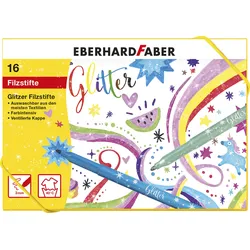 EBERHARD FABER Glitzer&Glitzer Pastell Fasermaler 16er Etui