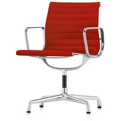 Vitra Besucherstuhl Alu-Chair Stoff rot, Designer Charles & Ray Eames, 83x57.5x59 cm