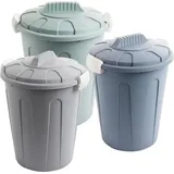 2friends Abfalleimer 23l mit Deckel, Tragegriffen, geruchsarm, vielseitig, 3 Farben