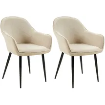 CLP 2er Set Esszimmerstühle Boise Stoff taupe