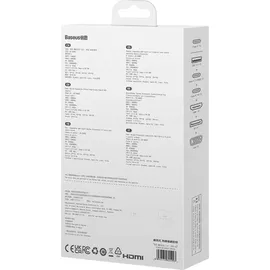 Baseus PioneerJoy 8in1 USB C Hub HDMI DP VGA Grau - schwarz