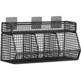 Sharplace Obstkorb zum Aufhängen, Organizer, Korb zur Wandmontage, Eisen-Metalldraht-Korb, Wandbehangkörbe für Badezimmer, Zuhause, Küche, 3 Gitter