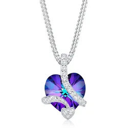 Elli Silberkette »Halskette Herz aus Kristalle Stilvoll 925 Silber« Elli Violett 45