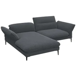 flexlux Ecksofa Salino, Funktionssofa mit Recamiere, Relaxsofa, Ecksofa, Sofa mit Arm- und Kopfteil-Verstellungen, Kaltschaum & Stahl-Wellen schwarz