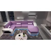 JVmoebel Sofa Designer Leder Stoff Textil Polster Garnitur Wohnlandschaft Neu Sofa, Made in Europa weiß