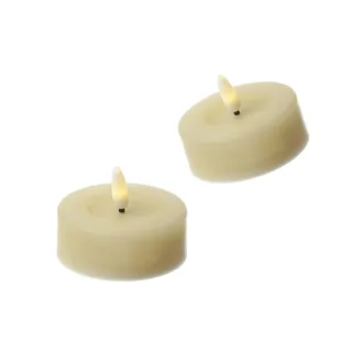 MARELIDA LED Maxi Teelichter XL Outdoor Timer D: 6,8cm creme 2er Set