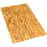 Gonioa Natürliche Bambus-Badematte, Holz-Fußmatte, Küchenboden, Badteppich, Badezimmer, Dusche und Badewanne, Holz-Badematte für Dusche, Bad, Spa oder Sauna (40,6 x 61 cm)