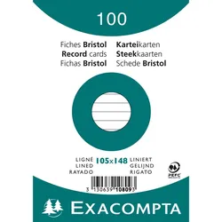Exacompta Karteikarten Liniert 105x148 Weiß