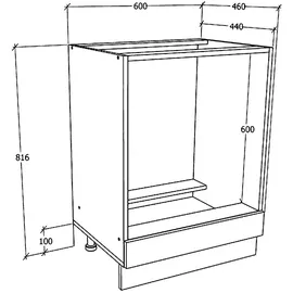 VCM Herdumbauschrank Esilo 60 x 46 x 82 cm Weiß