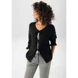 Aniston CASUAL Strickjacke mit trendigen Bindebändern Schwarz 36