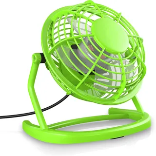 CSL Mini USB-Ventilator, Tischventilator neigbar, An/Aus-Schalter, optimal für den Schreibtisch, grün