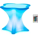 Royal Catering Royal Catering, LED-Tisch farbiges Licht 80 x 80 x 70 cm mattweiss Fernbedienung Akkubetrieb (80 x 80 x 70 cm)