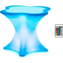 Royal Catering Royal Catering, LED-Tisch farbiges Licht 80 x 80 x 70 cm mattweiss Fernbedienung Akkubetrieb (80 x 80 x 70 cm)