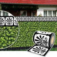 Plantiflex Sichtschutz Rolle 35m blickdicht PVC Zaunfolie Sichtschutzfolie Windschutz für Doppelstabmatten Zaun Sichtschutzrolle - Zierstreifen-Ornament