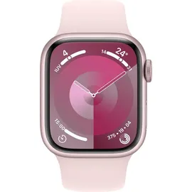 Apple Watch Series 9 GPS + Cellular 41 mm Aluminiumgehäuse rosé, Sportarmband hellrosa S/M