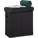 Relaxdays Sitzhocker Polyester Schwarz