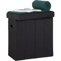 Relaxdays Sitzhocker Polyester Schwarz