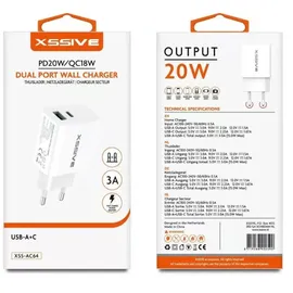 COFI 1453 PD 20W / QC 18W Fast Charge 3.0 PPS Typ-C USB Anschluss Schnell-Ladegerät Netzladegerät 3A Stecker weiß