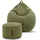 Green Bean Indoor Sitzsack Home Linen + Hocker mit EPS-Perlen Füllung - Sitz-Pouf Bodenkissen Liegekissen Sitzkissen Lounge Chair Sitzhocker Relax-Sessel Bean Bag Grün