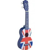 Stagg US UK-FLAG Soprano Ukulele Linden mit Tasche blau