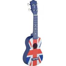 Stagg US UK-FLAG Soprano Ukulele Linden mit Tasche blau