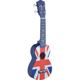 Stagg US UK-FLAG Soprano Ukulele Linden mit Tasche blau