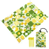 FANSU Strandmatte Outdoor, Sommer Strand Picknickdecke Wasserdicht Picknickdecke Wasserdicht Picknickdecke Stranddecke, Waschbare Stranddecke für Wandern Strand Reisen Pic (140x200cm,Banane)