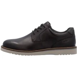 Rieker Schnürschuh RIEKER, Herren, Gr. 41, grau (dunkelgrau), Glattleder, unifarben, Schuhe Schnürschuh, Halbschuh, Business-Schnürer in bequemer Form