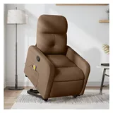 vidaXL Massagesessel mit Aufstehhilfe Polyester 144 x 77,5 x 0 cm Braun