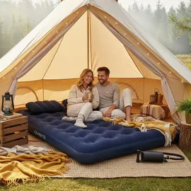 Avenli Luftbett Campingbett aufblasbar, Luftmatratze für 2 Personen, Campingmatratze 203x152x22cm,