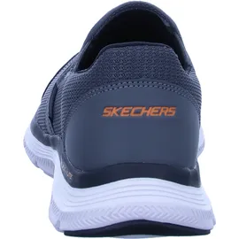 SKECHERS Flex Advantage 4.0 Tuscan Sneaker, Charcoal Mesh Pu Orange Trim, 45 EU