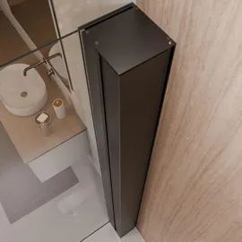 Schulte Home Toura Walk-In-Dusche 90 x 200 cm schwarz Sicherheitsglas