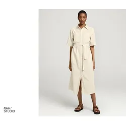 Nah/Studio Seersucker-Kleid - ungefärbte Baumwolle - Gr. 34 - ungefärbt