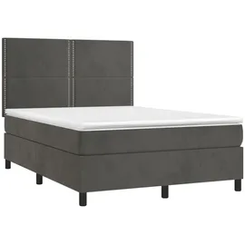 vidaXL Boxspringbett 140 x 200 cm Dunkelgrau