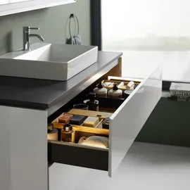 Geberit Waschtischunterschrank 2 Schubladen 118,4 x 50,4 x 47 cm Sandgrau