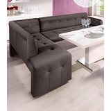 exxpo - sofa fashion Barista 197 x 82 x 265 cm Luxus-Microfaser langer Schenkel rechts taupe