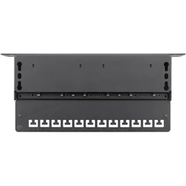 goobay CAT 6A Patch Panel 10 Zoll 12 Port Schwarz