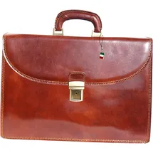 FLORENCE Leder Aktentasche, Businesstasche, Umhängetasche Florence Tasche braun ca. 40cm | Gr.: onesize
