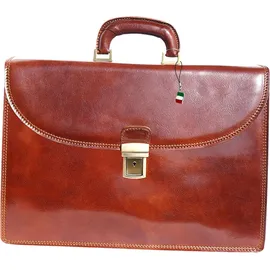 FLORENCE Leder Aktentasche, Businesstasche, Umhängetasche Florence Tasche braun ca. 40cm | Gr.: onesize